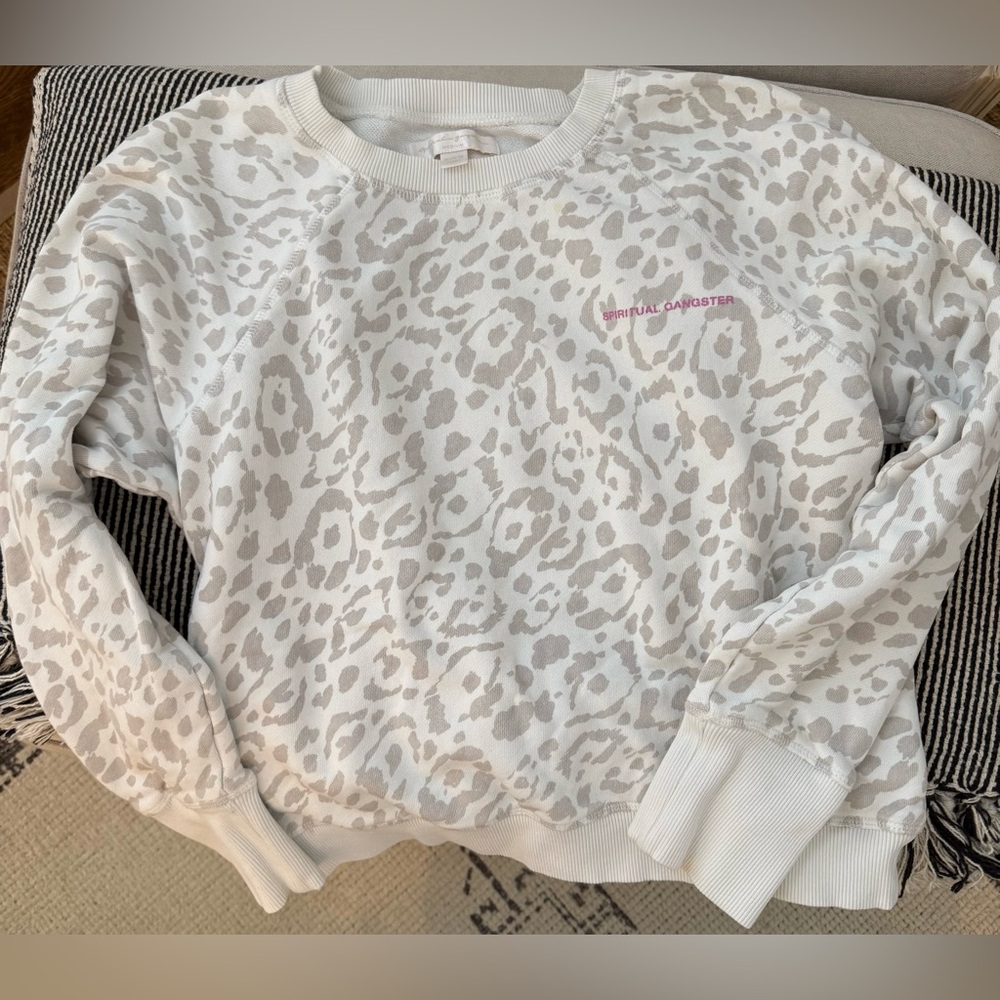 Spiritual Gangster Leopard Print Sweatshirt